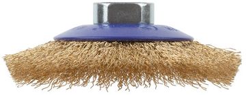 Щетка для УШМ, М14, тип "Тарелка", латун. витая проволока 0,3 мм, 100 мм, блистер, CUTOP Profi