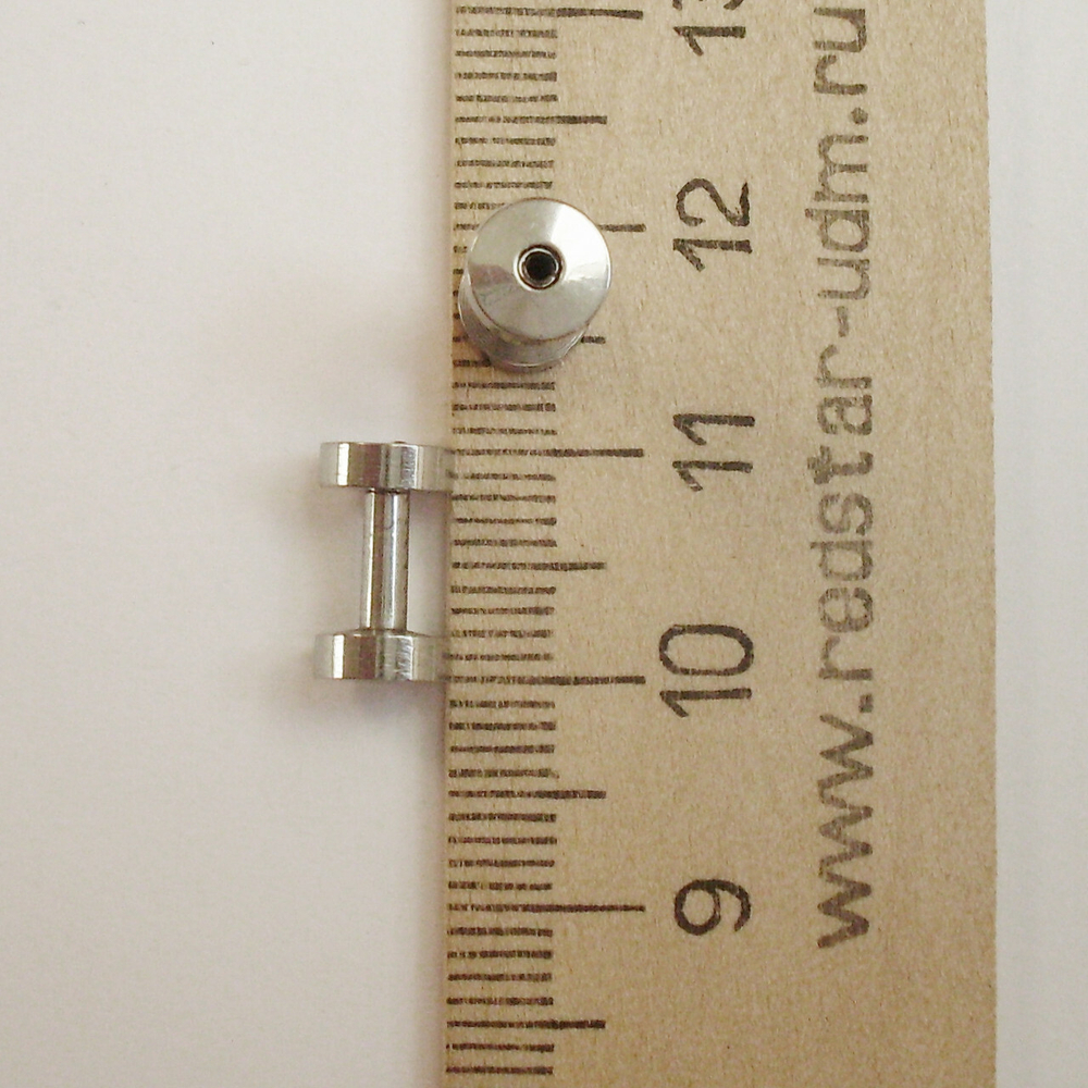 Тоннель диаметр 2 мм для пирсинга ушей (медицинская сталь). 1 пара
