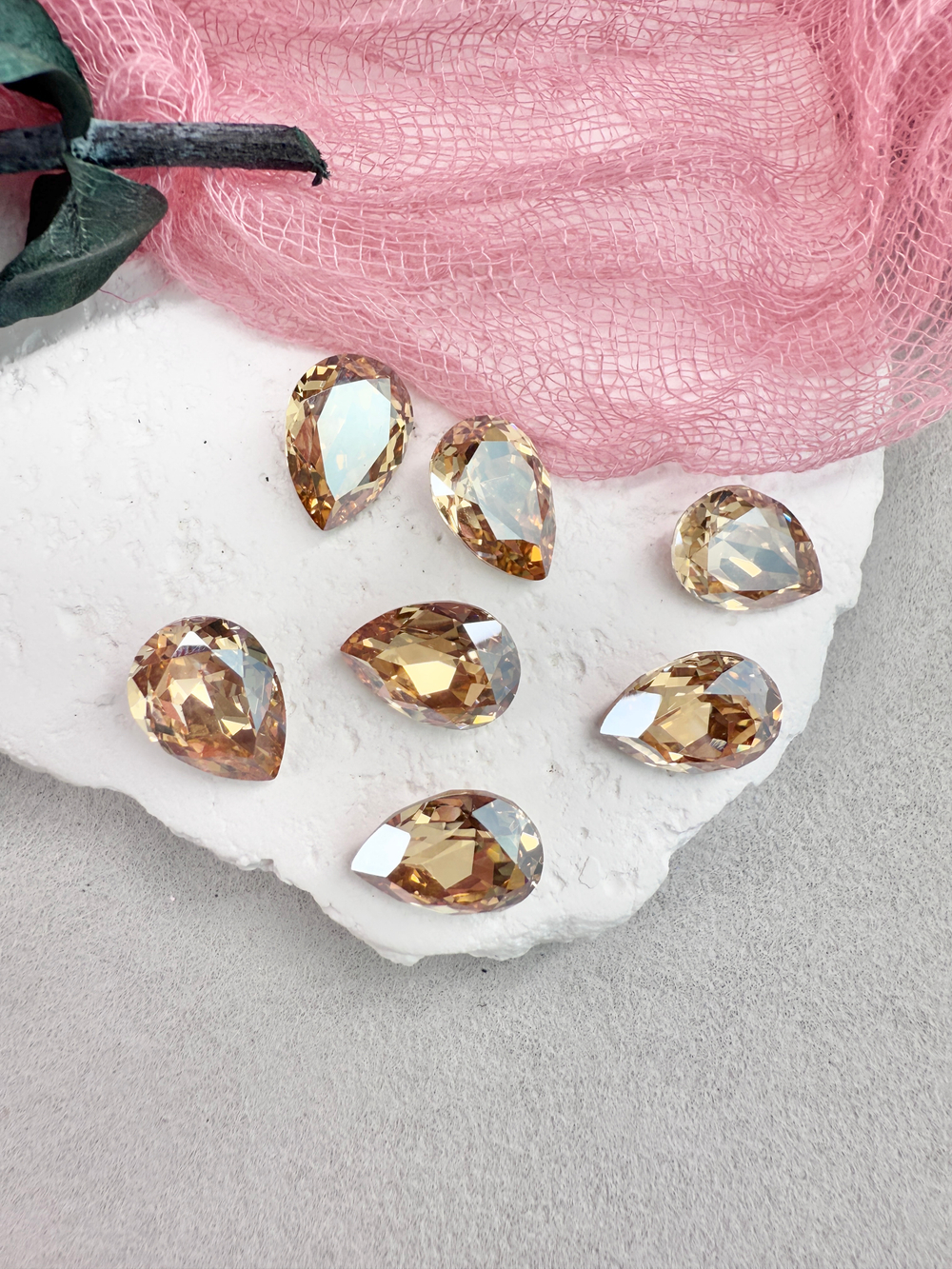 Капля Drop 14*10 мм,Crystal golden light