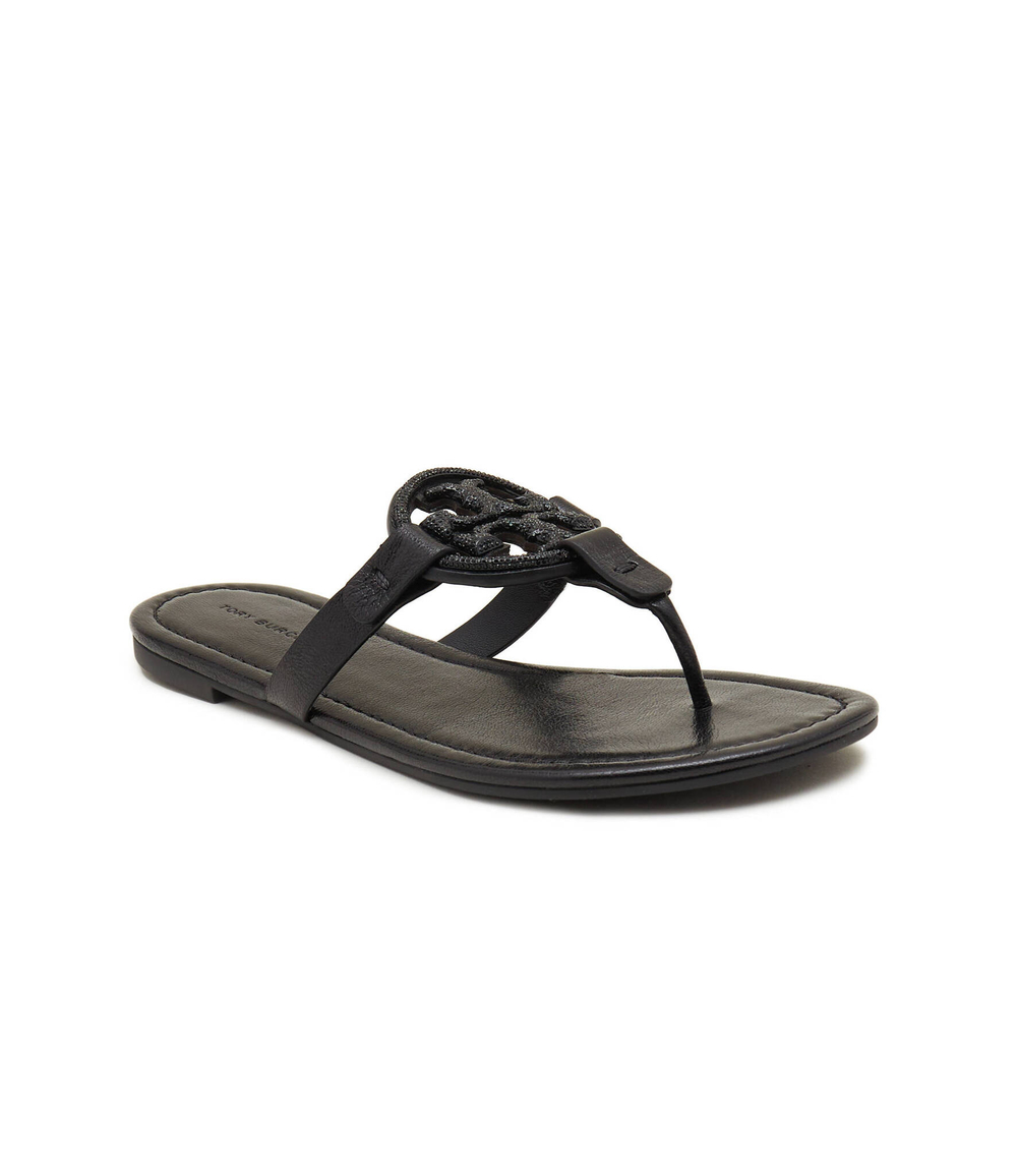 кожаное вьетнамки miller pave TORY BURCH - черный(145945)