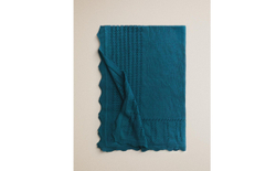 Zara Home плед детский из хлопка, синий, 70x100 см
