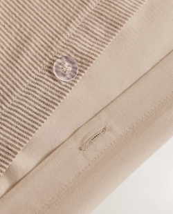 ZARA HOME ПОДОДЕЯЛЬНИК ИЗ ЖАТОГО СИТЦА В ПОЛОСКУ, БЕЖЕВЫЙ