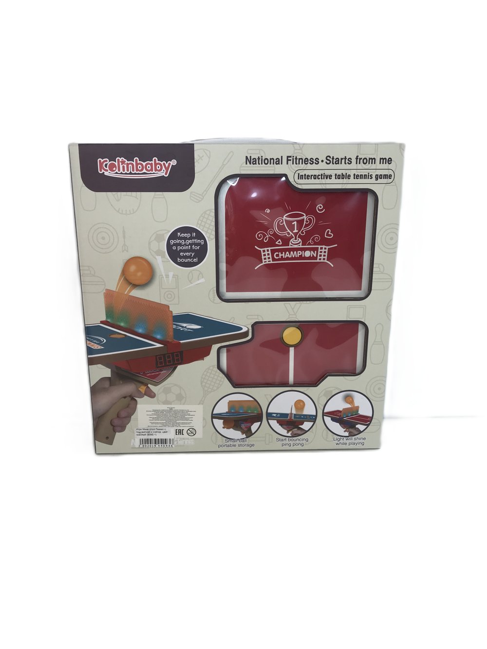 Игра Мини стол-Теннис с подсветкой и счетом, цвет красный (909E-1)