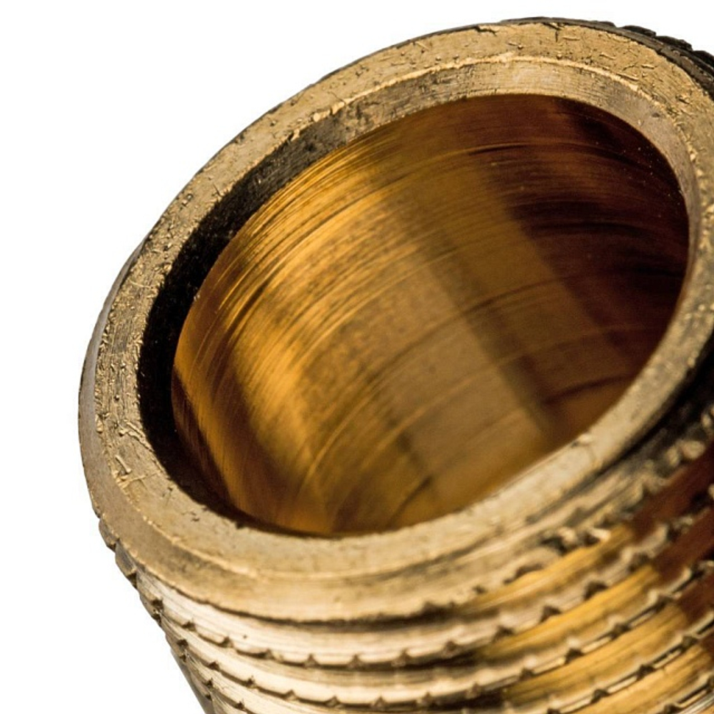 Ниппель редукционный STOUT SFT 0003 - 3/8" x 1/4" (для стальных труб, латунь без покрытия)