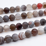 Агат Ботсвана матовый бусины, диаметр 6,4-6,6 мм, цена за 15 шт (1/4 нити)