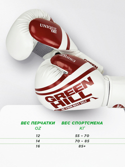 BGU-2308 Боксерские перчатки UNIQUE бело-красные