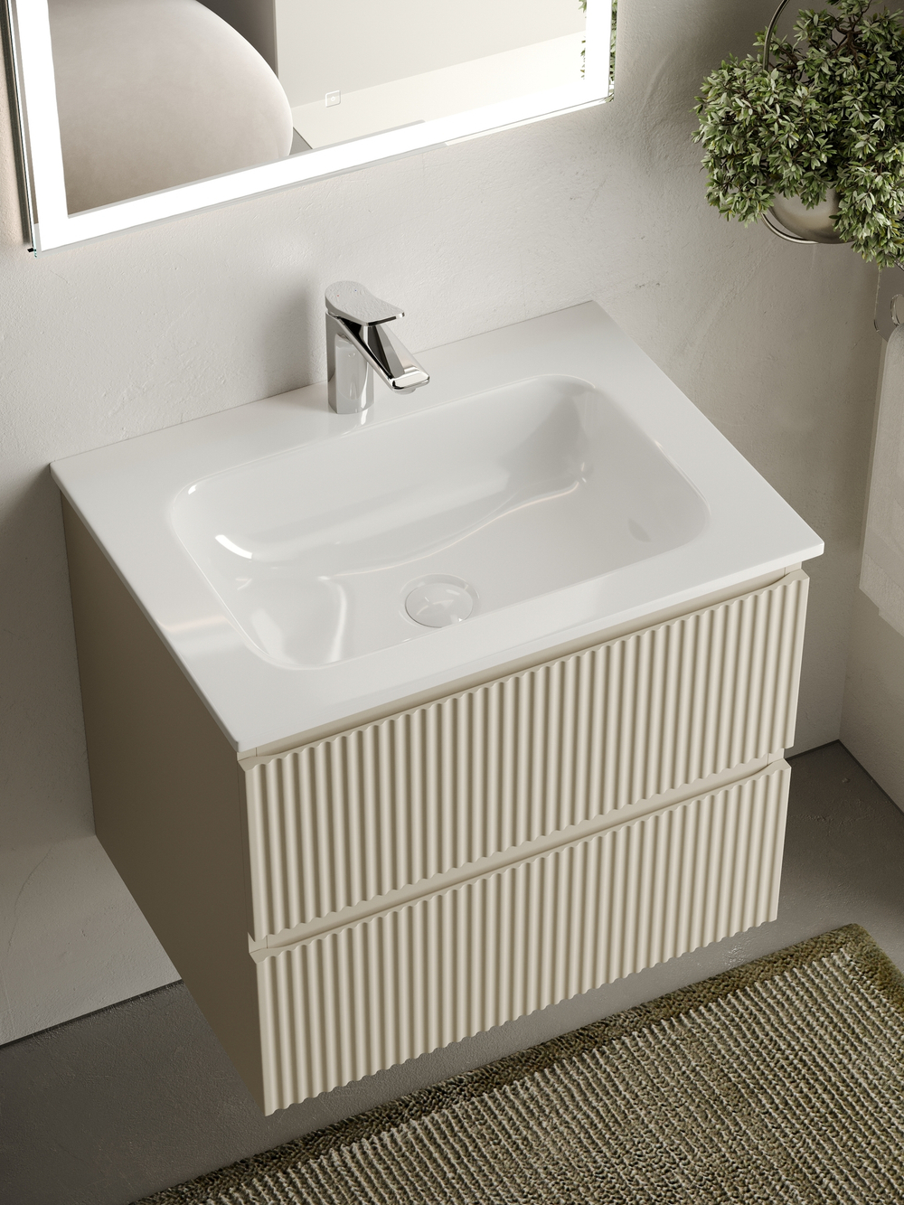 Тумба с раковиной Sancos Snob R 60 см SNR60CE beige soft