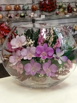 натуральные цветы в стекле, вакуум