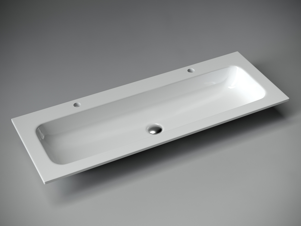 Раковина накладная мебельная Grace прямоугольная, с двумя отверстиями под смеситель 1210x457x137 мм, цвет белый