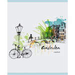 Тетрадь 48л., А5, клетка, Канц-Эксмо "Акварельное путешествие", скрепка, хромэрзац, второй блок, 5 дизайнов