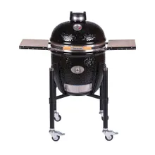 Керамический угольный гриль Monolith Classic Pro 2.0 Black, 43 см, чёрный, с ножками и столиками