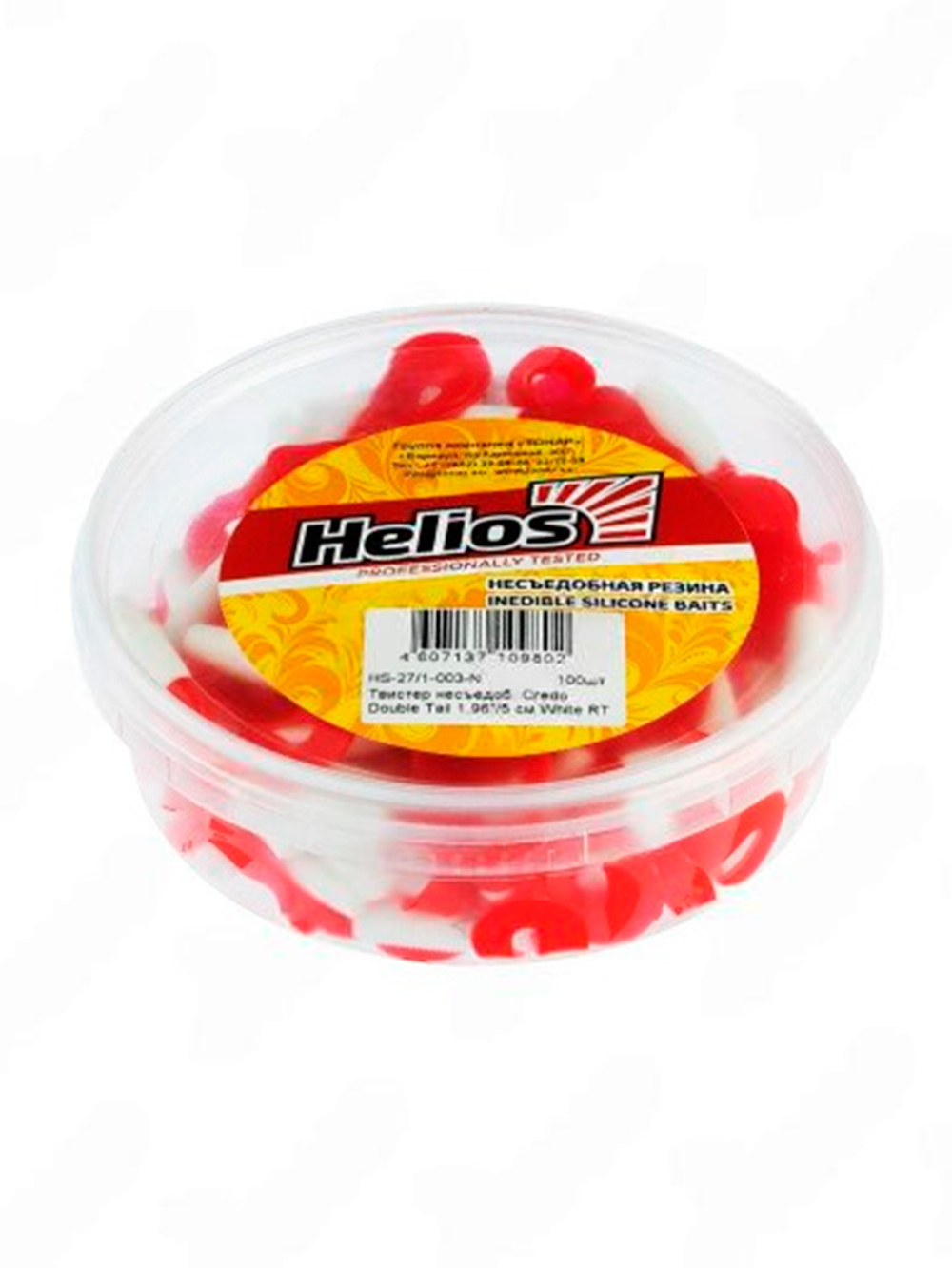 Твистер несъедобный Helios Credo Double Tail 2,95"/7,5 см Pepper Red 100шт. (HS-12-030-N)