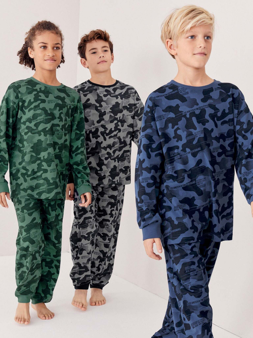 Пижама для мальчика Next 566-700, 3 шт., Серый, Синий, Зеленый