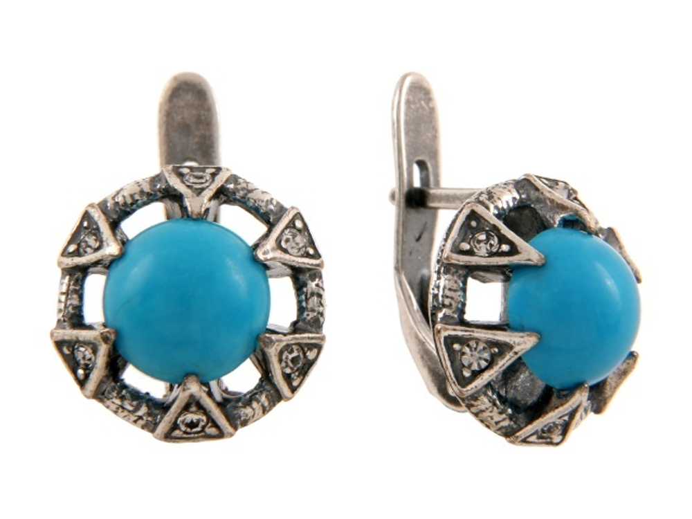 "Каттлея" серьги в серебряном покрытии из коллекции "Орхидея" от Jenavi  с английским замком