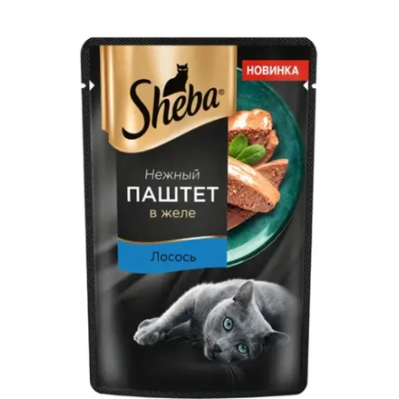 Паштет в желе лосось, 75г влажный корм для кошек Sheba