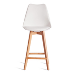 Стул барный TULIP BAR (mod. C1014H-1) / 1 шт. в упаковке пластик/дерево, 42 х 47,5 х 104 см, White (Белый) 70029/ натуральный