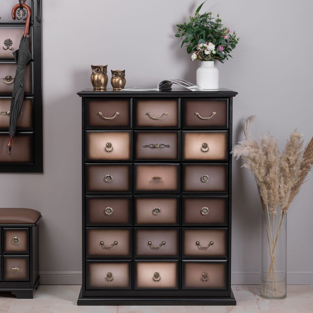 Комод "Пандора"- 4 с 4 ящиками Орех Оберджин Шоколад