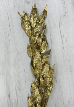 Гирлянда из остроконечных листьев 120см ChristmasDeLuxe золотая