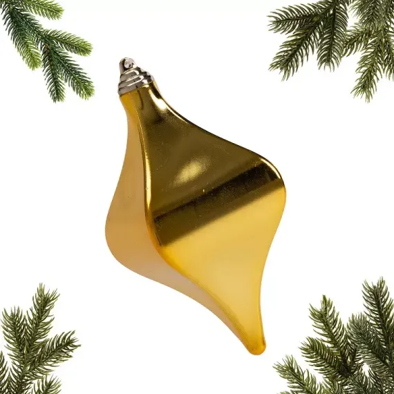 Украшение пластиковое Кристалл Винтаж 20 см., глянцевый, золотой, ЕлкиТорг (150125)