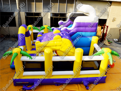 Коммерческий батут "Белый клык" с немеханизированной головой, размер 6*5*4 м