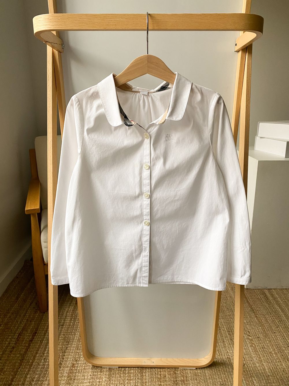 Хлопковая блузка Burberry, 128