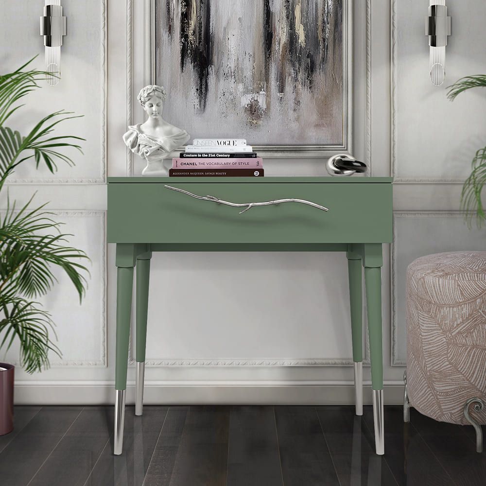 Консоль Арт Колор matte Стайл Сильвер Зеленый нефрит матовый