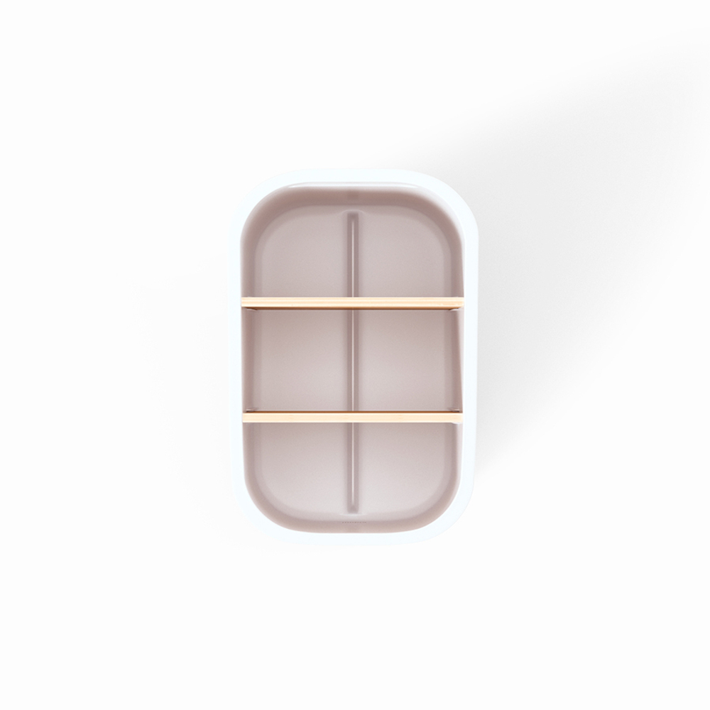 Органайзер для столовых приборов bellwood, белый/натуральное дерево