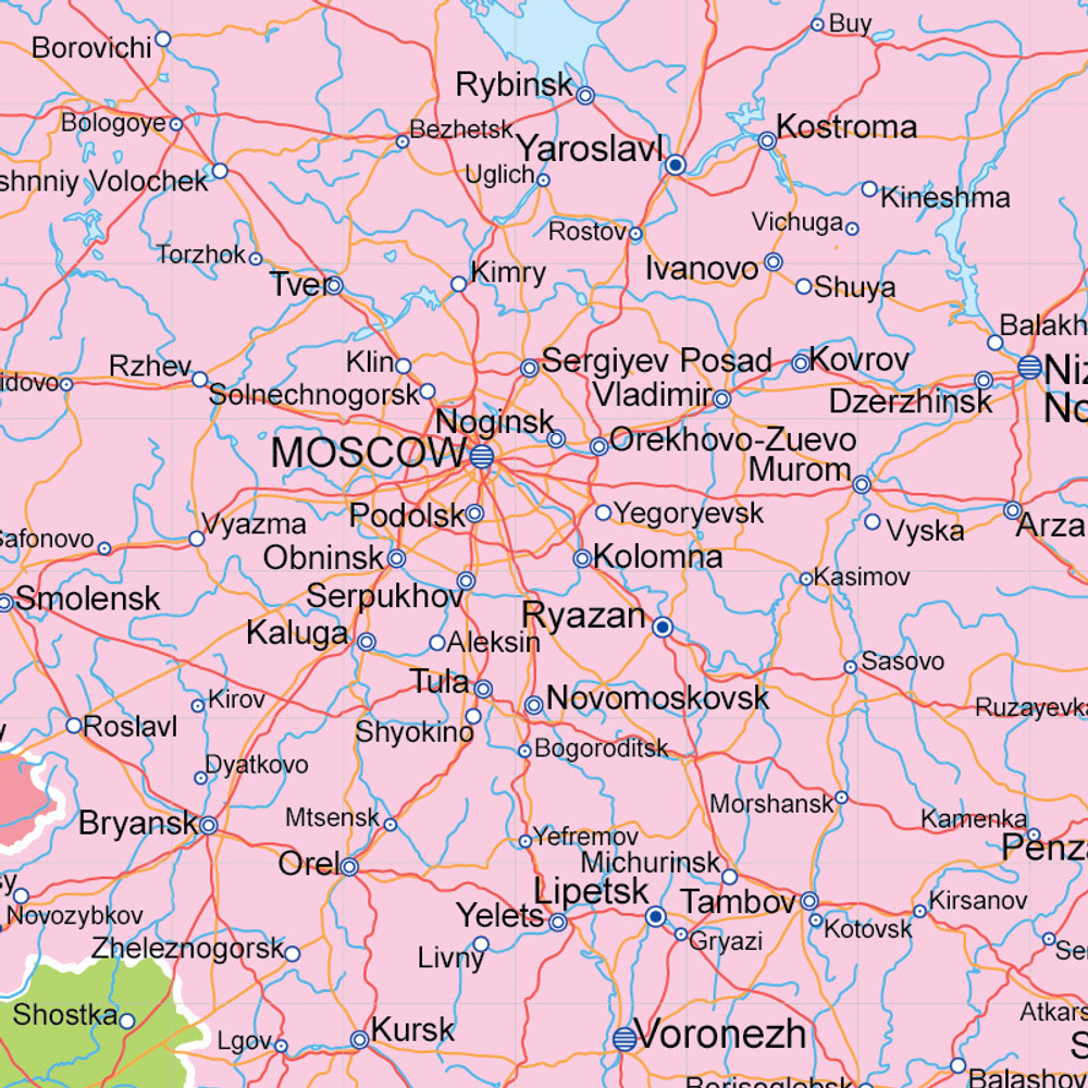 Карта Европы подробная на англ. языке ( 150 см х 210 см )
