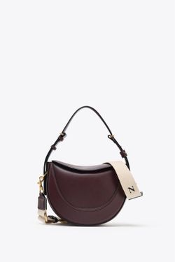 ZARA СУМКА-МЕССЕНДЖЕР С КЛАПАНОМ, БУРГУНДИ