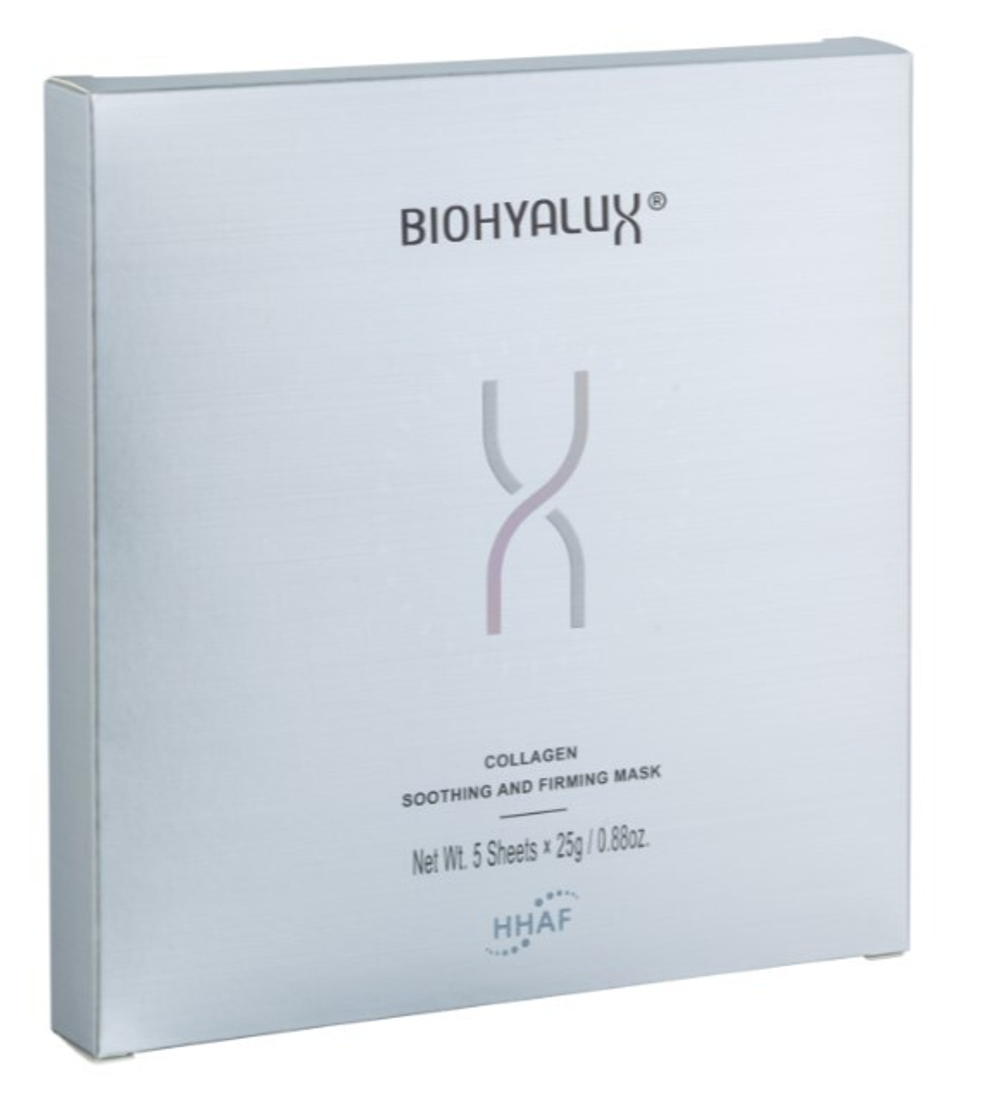 Маска с коллагеном для восстановления с лифтинг-эффектом | BIOHYALUX Collagen Soothing And Firming Mask, 5 масок