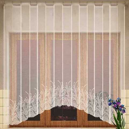 Занавеска "Л. Е117Р", цвет белый, на шторной ленте, Беларусь.