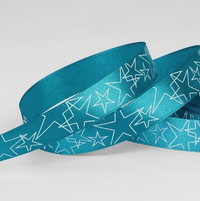 Атласная лента "Звездочки" 15 мм