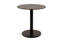 "Каффе" стол из HPL круглый Ø70см, цвет "серый мрамор", подстолье стальное