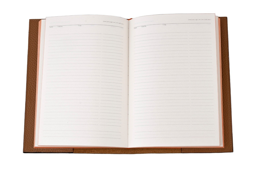 Notebook DAILY genuine leather black amber color
