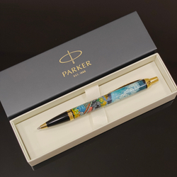 Ручка "Паровоз. Подарок железнодорожнику" с ручной росписью Палех