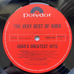 Винтажная виниловая пластинка LP ABBA АББА, The Very Best Of ABBA (ABBA's Greatest Hits) (Германия 1976)