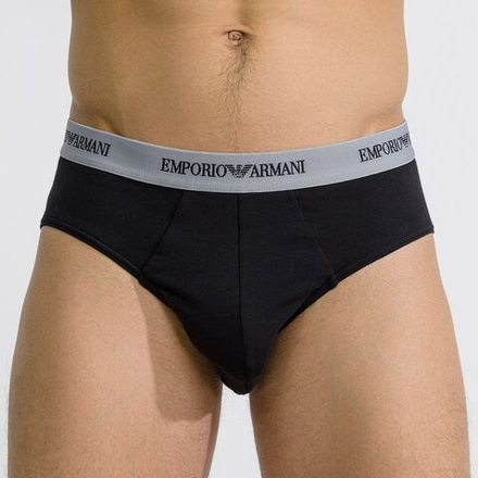 Мужские трусы брифы набор из 2 штук (черный, серый) Emporio Armani 111321_CC717 03320