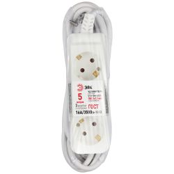 Удлинитель электрический ЭРА U-3e-5m-3x1,5 с заземлением 3 розетки 5м ПВС 3x1,5мм2 16А