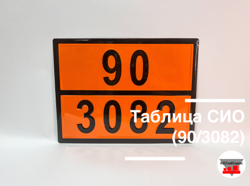 Таблица Опасный груз 90/3082 (вещество жидкое, опасное для окружающей среды)