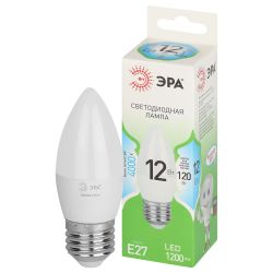 Лампа светодиодная ЭРА GREEN LINE LED B35-12W-840-E27 GL 12Вт свеча яркий белый свет E27