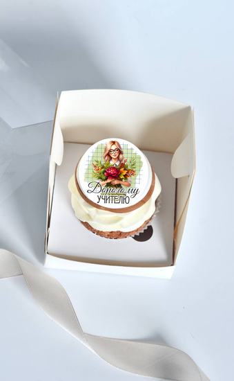 Капкейки с фотопечатью для учителя на День знаний в подарок