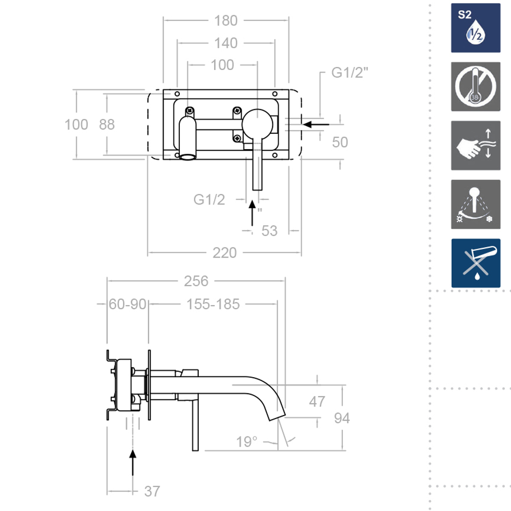 Встраиваемый смеситель для раковины DRAKO 332002