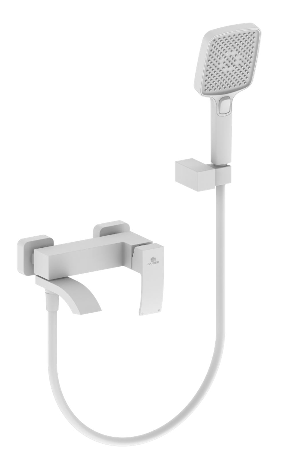 44131-F Смеситель од. для ванны кор. (БЕЛЫЙ)  GANZER  (8/1шт)