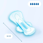 Прокладки гигиенические Sayuri Premium Cotton ночные 5 капель с защитными бортиками ультратонкие 32 см 7 шт
