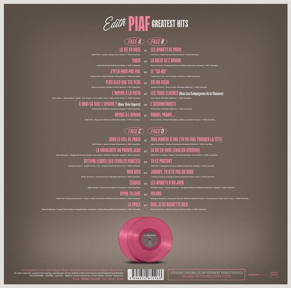 Edith Piaf / Greatest Hits (Limited Edition)(Coloured Vinyl)(2LP)