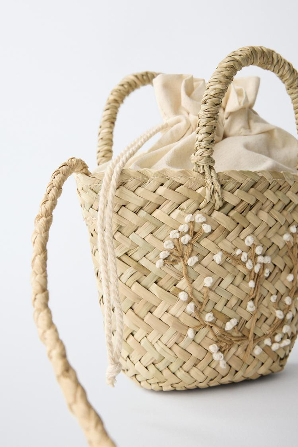 ZARA СУМКА С ЦВЕТОЧНЫМ ПРИНТОМ, ПЕСОЧНО-КОРИЧНЕВЫЙ