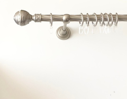 Карниз кованый витой "Фаберже" d19 мм однорядный, цвет хром матовый