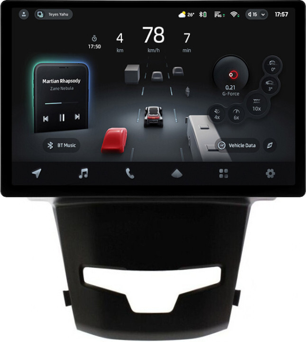 Магнитола для SsangYong Actyon 2 2013-2021 - Teyes CC4-PRO монитор 13" 2K QLED на Android 13, Snapdragon 778G, 8+128, AI, CarPlay, DSP, 4G SIM-слот