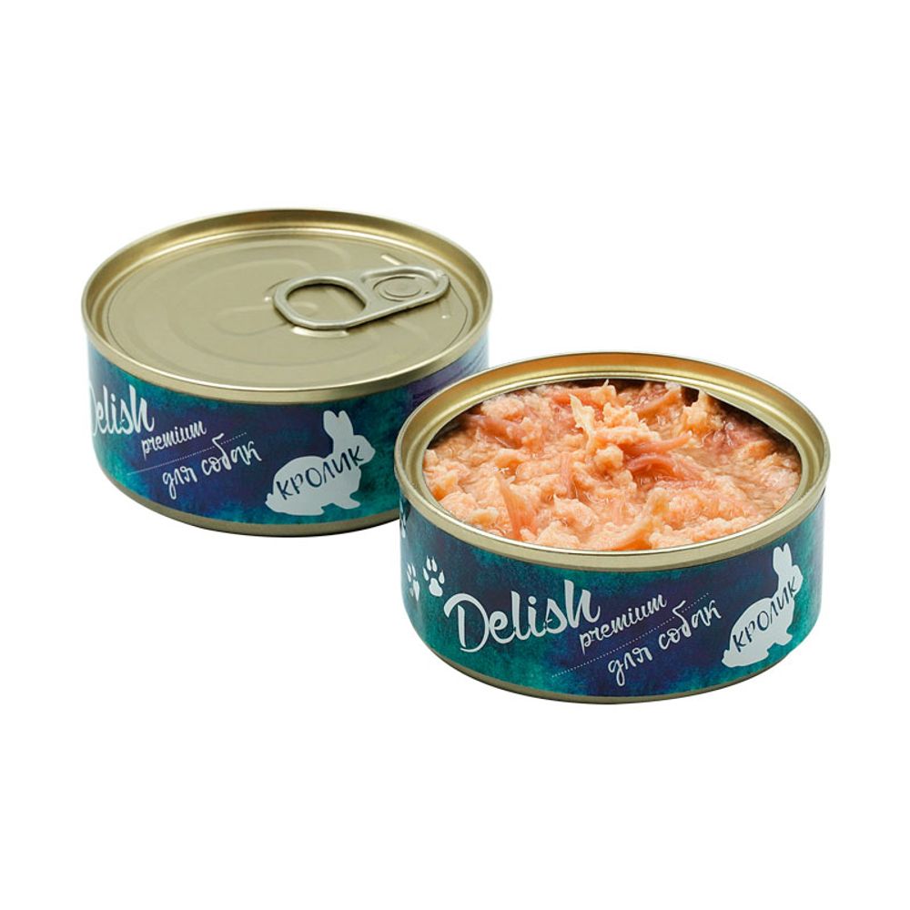 Консервы DELISH для собак с кроликом - 6 х 100 гр (набор)