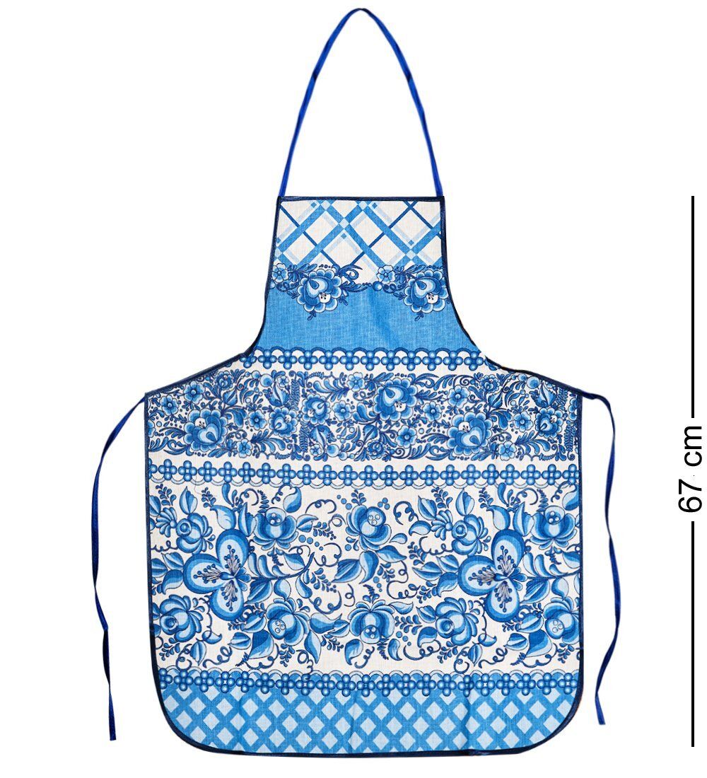 ТК-239-B Набор 4 пр. «Фартук, рукавица, прихватка, полотенце» (лен, синий)